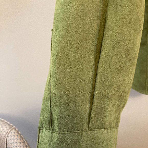 Button Up Shirt Notations Women's 1X Pin tuck Tunic Green Soft Grandma-core - Picture 5 of 9